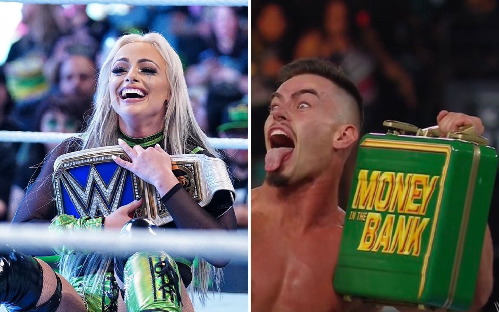 Liv Morgan (left); Mr MITB Theory (right)