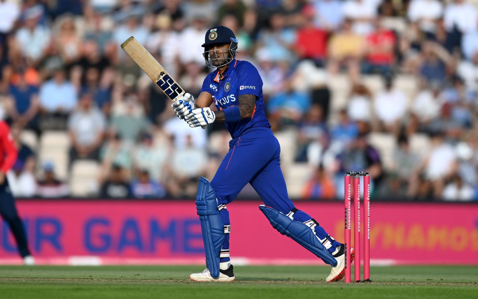 Suryakumar Yadav bats during the 1st T20I between England and India. Pic: Getty Images