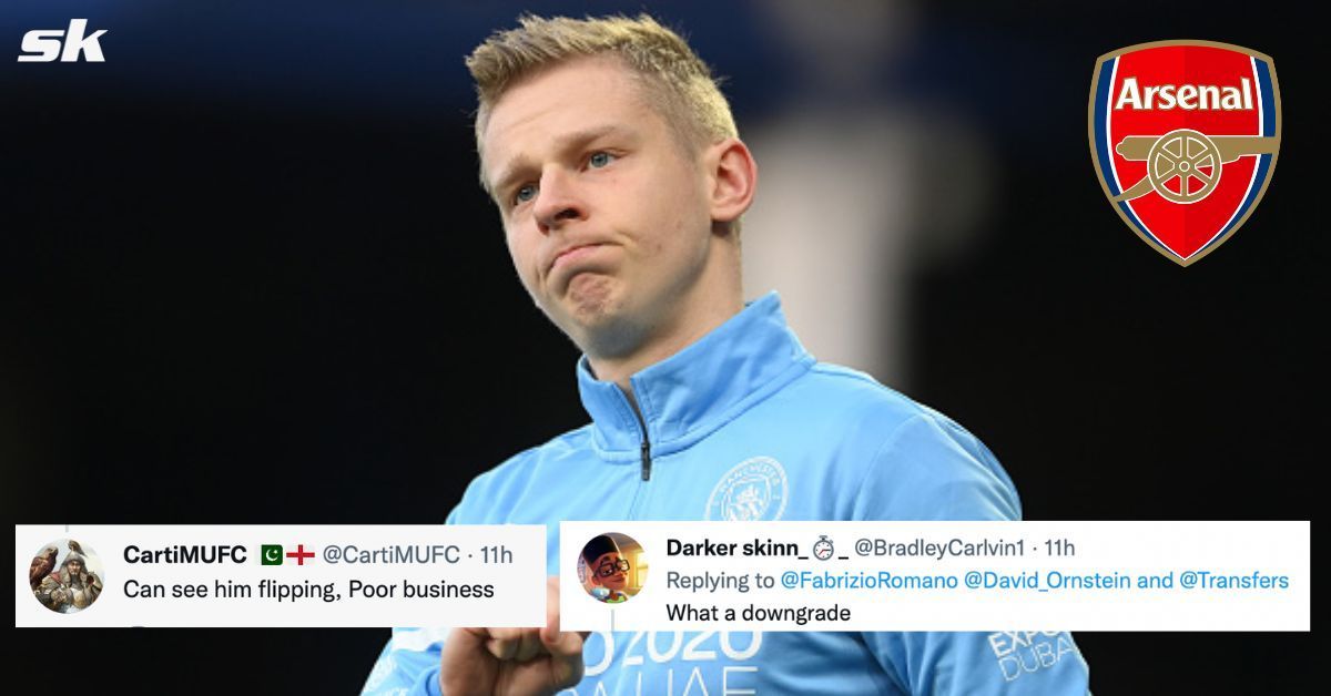 Football fans troll Arsenal as they are a step away from signing Manchester City full-back Oleksandr Zinchenko