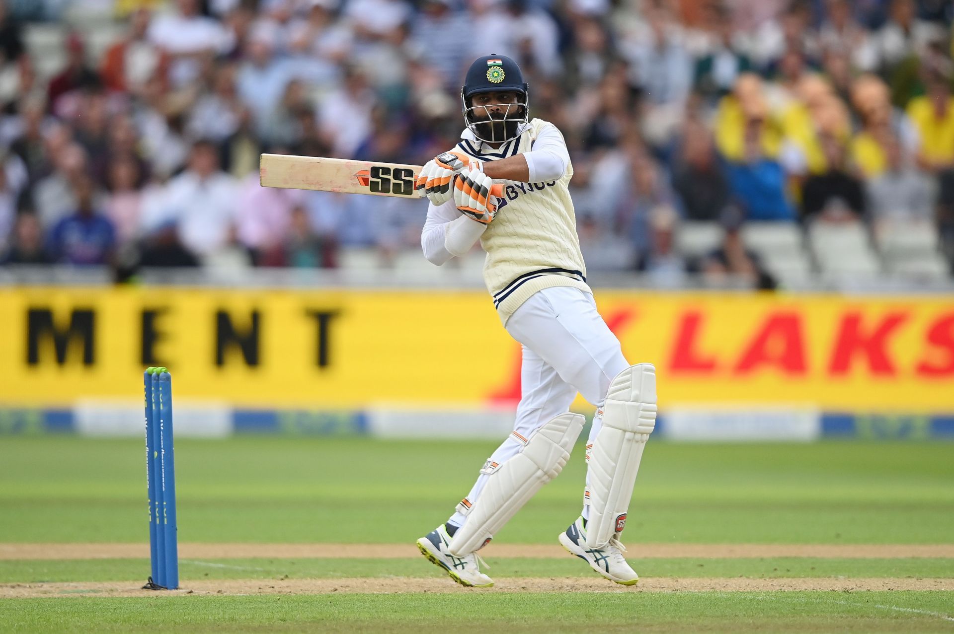 Ravindra Jadeja has not yet hit a six during his innings