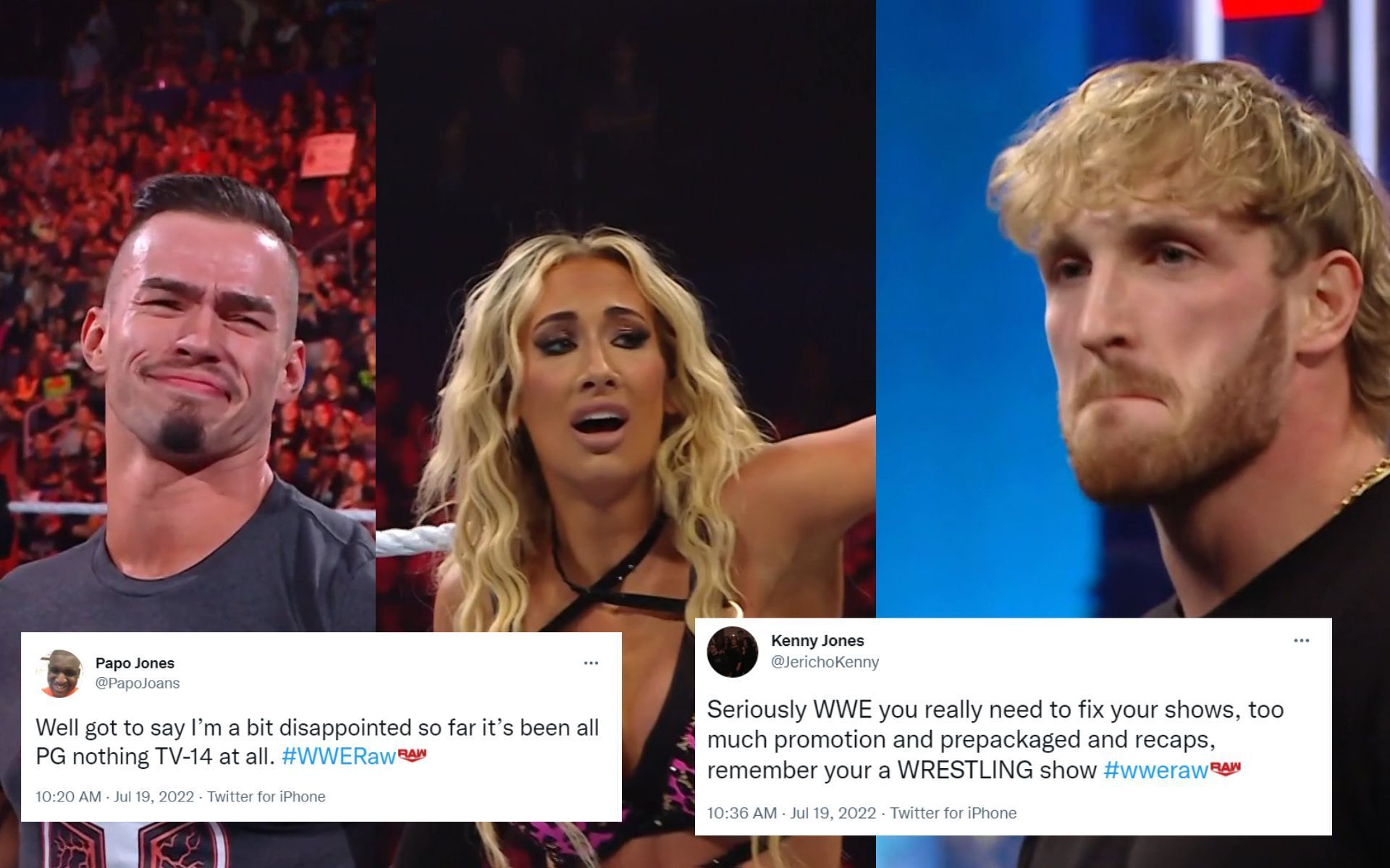 Names featured for the recent RAW episode: Theory, Carmella, Logan Paul