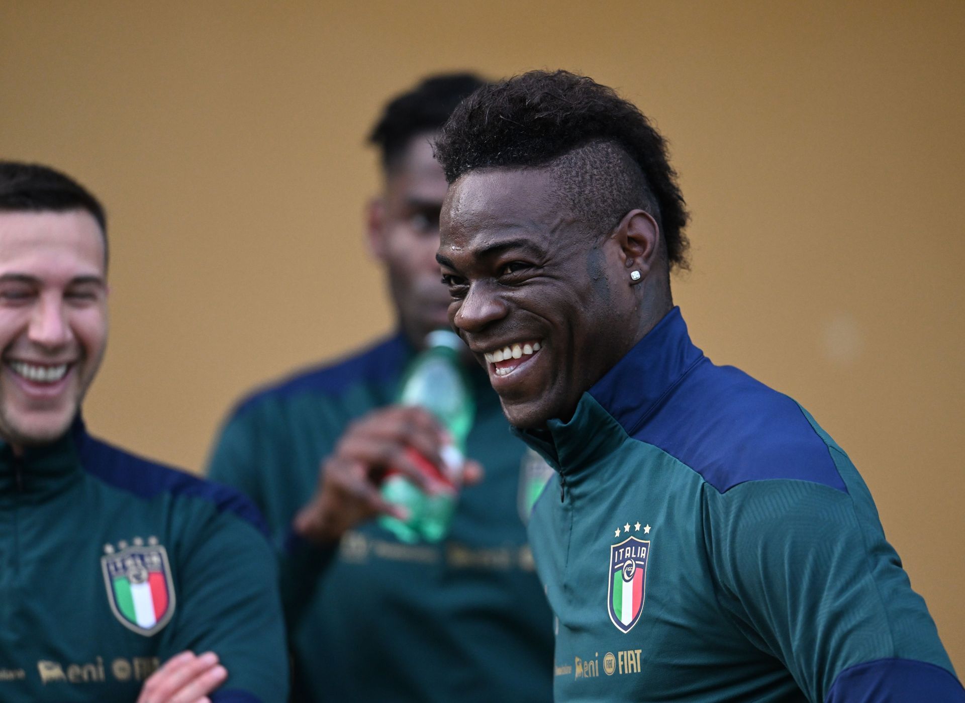 Mario Balotelli during an Italy training session