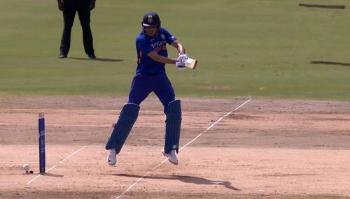 Shubman Gill during the one-day series against West Indies. Pic: Fancode