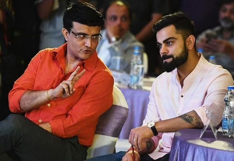 Sourav Ganguly (left) and Virat Kohli.