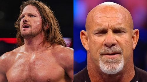 AJ Styles (left); Goldberg (right)