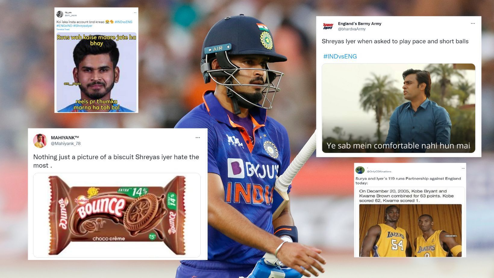 Twitter reactions to Shreyas Iyer&#039;s knock today.