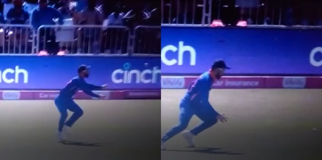 Virat Kohli dropped a simple catch. Credits: Sony Network