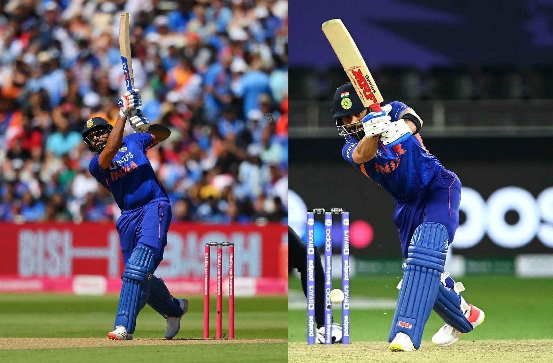 Rohit Sharma (left) and Virat Kohli. Pics: Getty Images