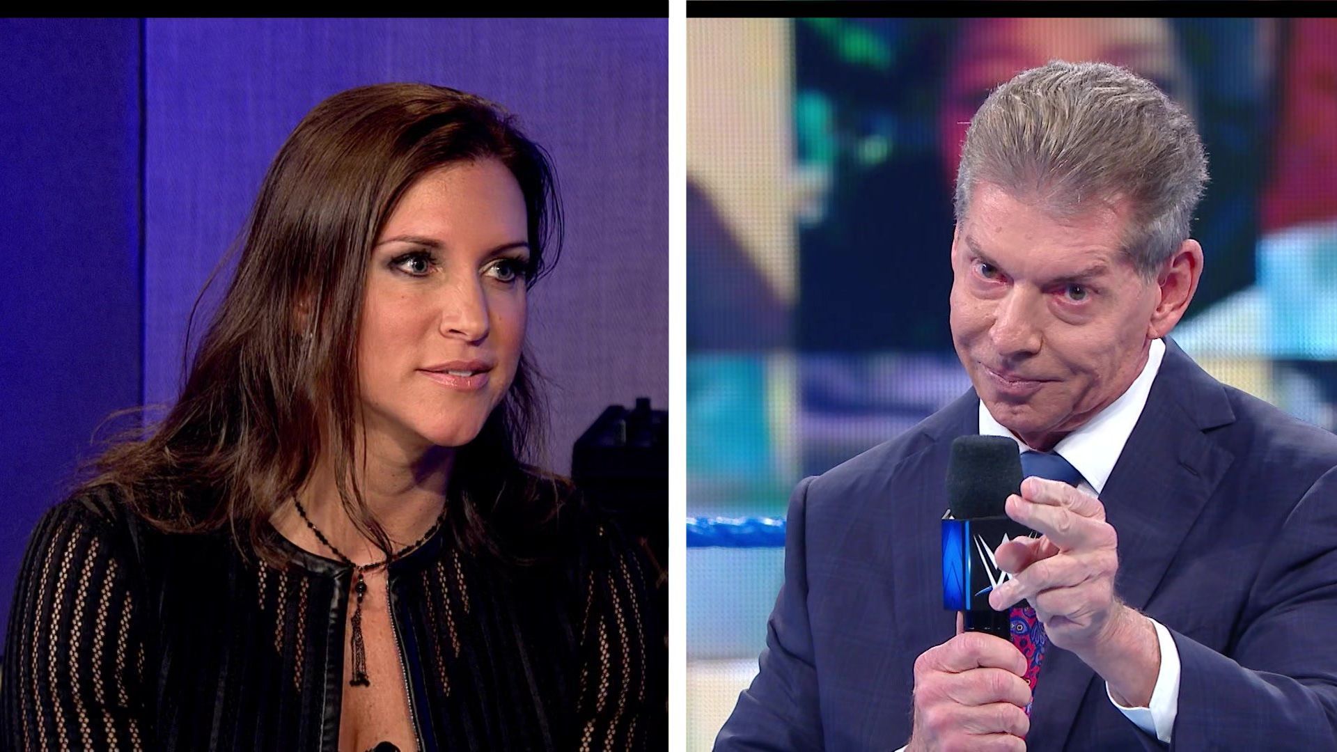 Stephanie (left) and Vince (right) McMahon