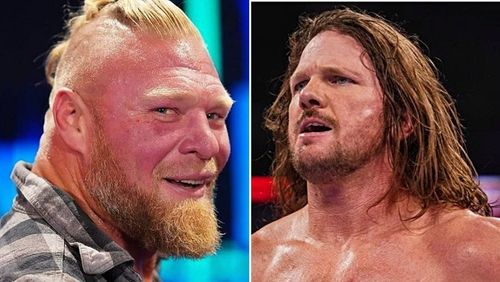 The Beast Incarnate Brock Lesnar (L) / AJ Styles (R)