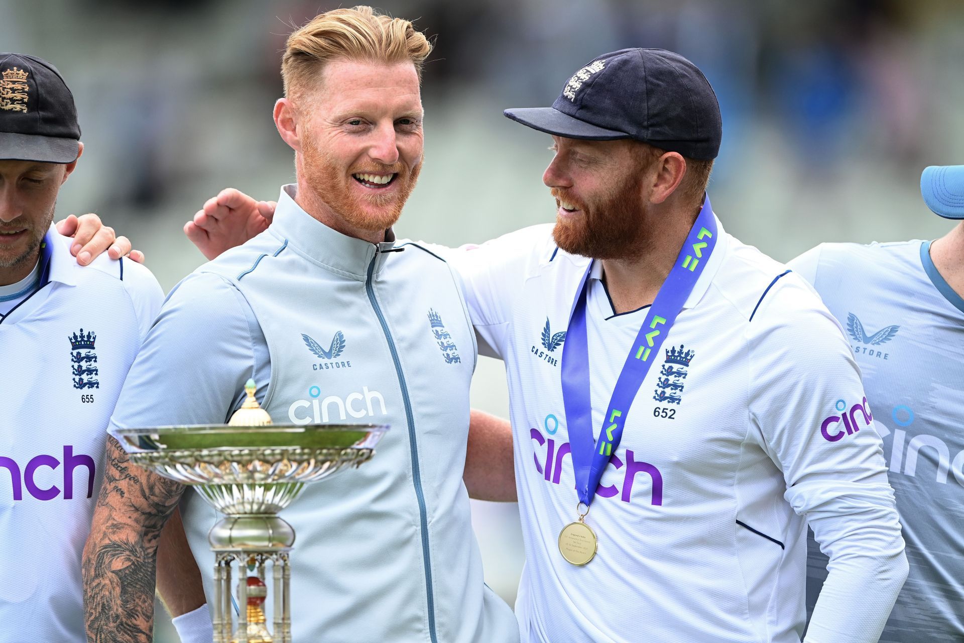 Ben Stokes and Jonny Bairstow after England's win against India. (Credits: Getty)