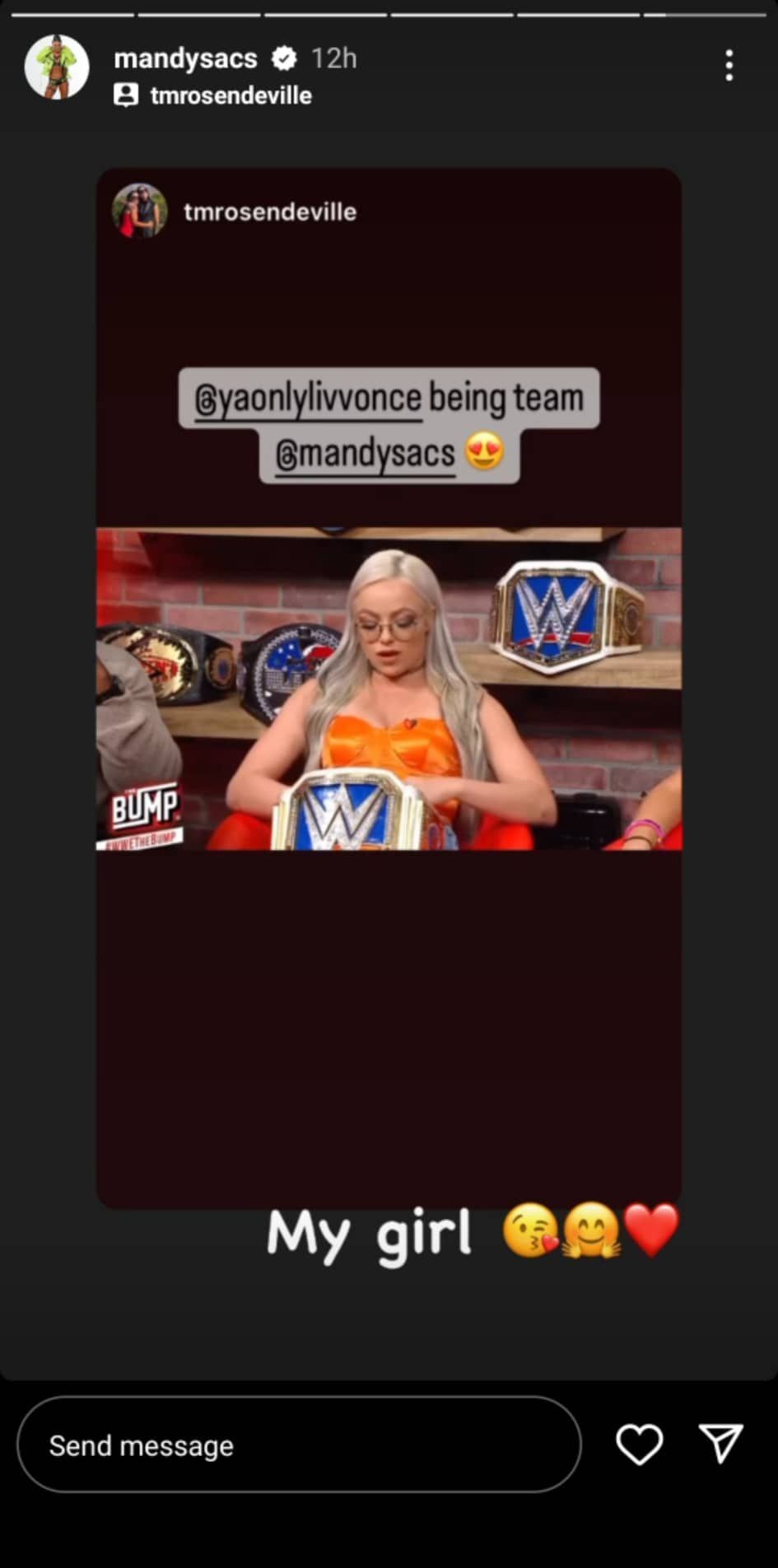 Mandy Rose&#039;s message to Morgan after being praised by her on The Bump
