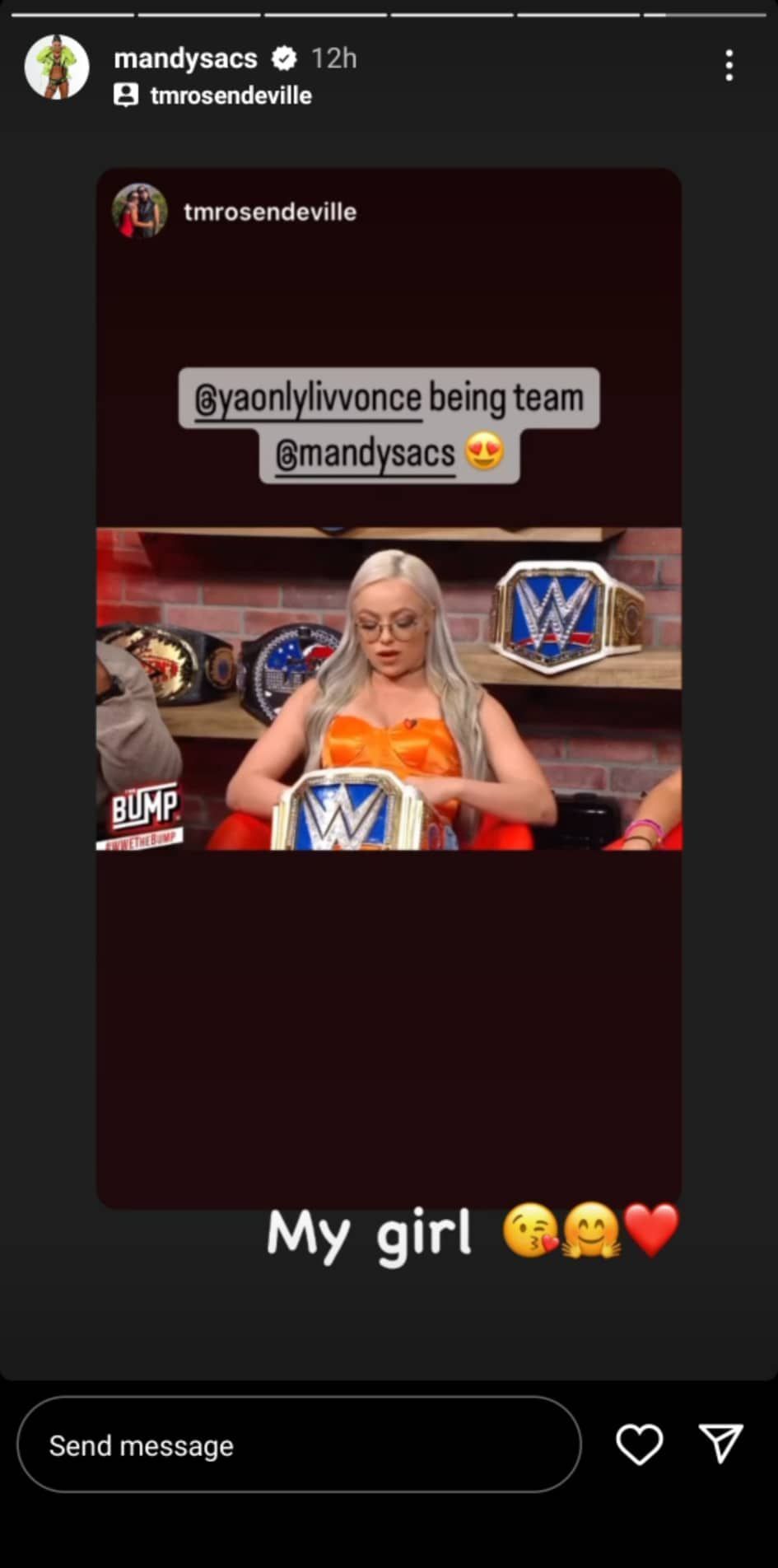 Mandy Rose's message to Morgan after being praised by her on The Bump