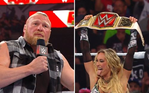 Brock Lesnar (left); Carmella almost won the Women's title (right)