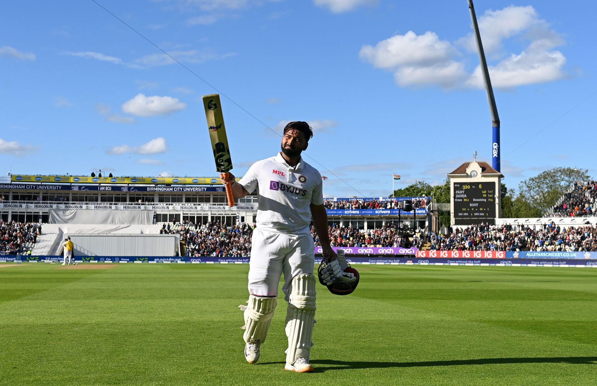 Rishabh Pant took 89 balls to complete his second Test hundred on English soil (Image Courtesy: Getty)