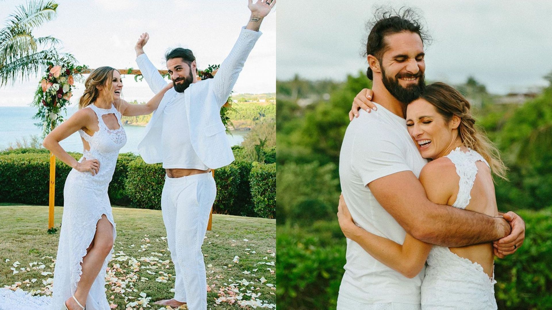 Becky Lynch with her husband, Seth Rollins