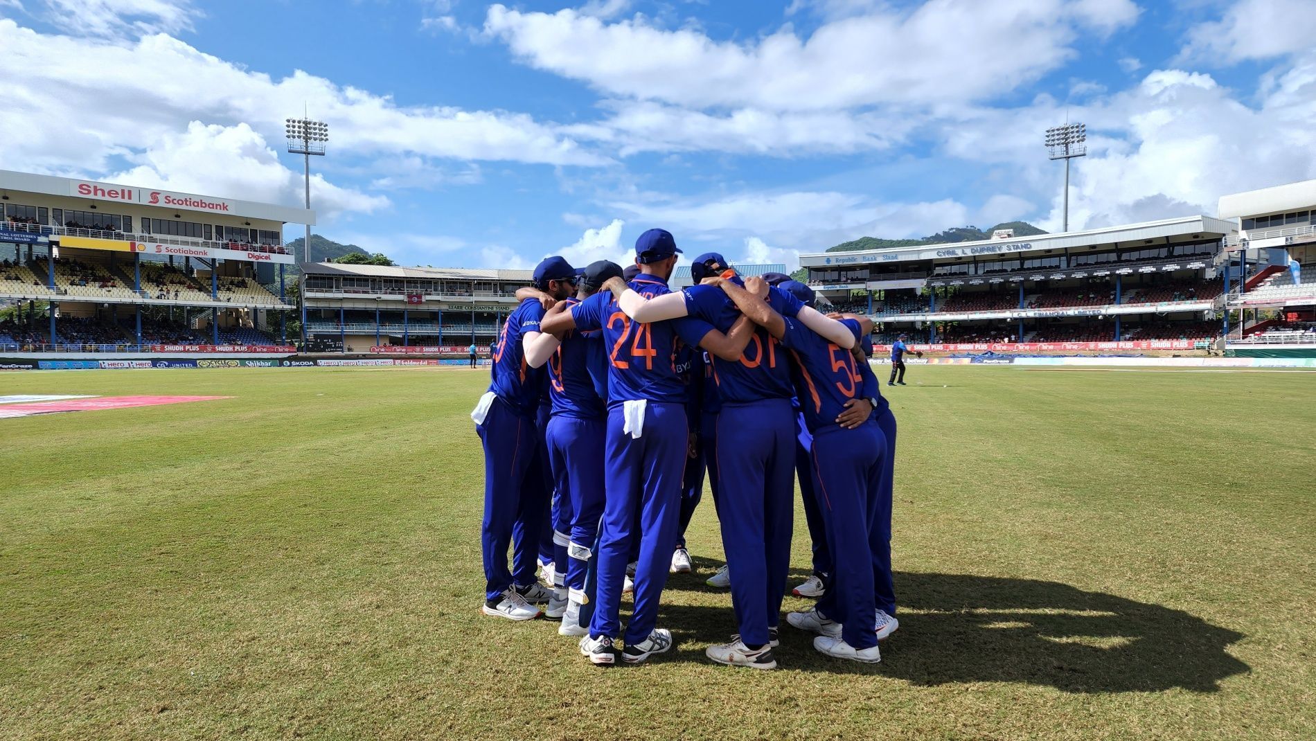 Team India during their ODIs in West Indies. Pic: BCCI