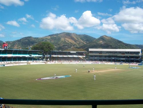 It's part balmy and part showers at the Queen's Park Oval in Trinidad.