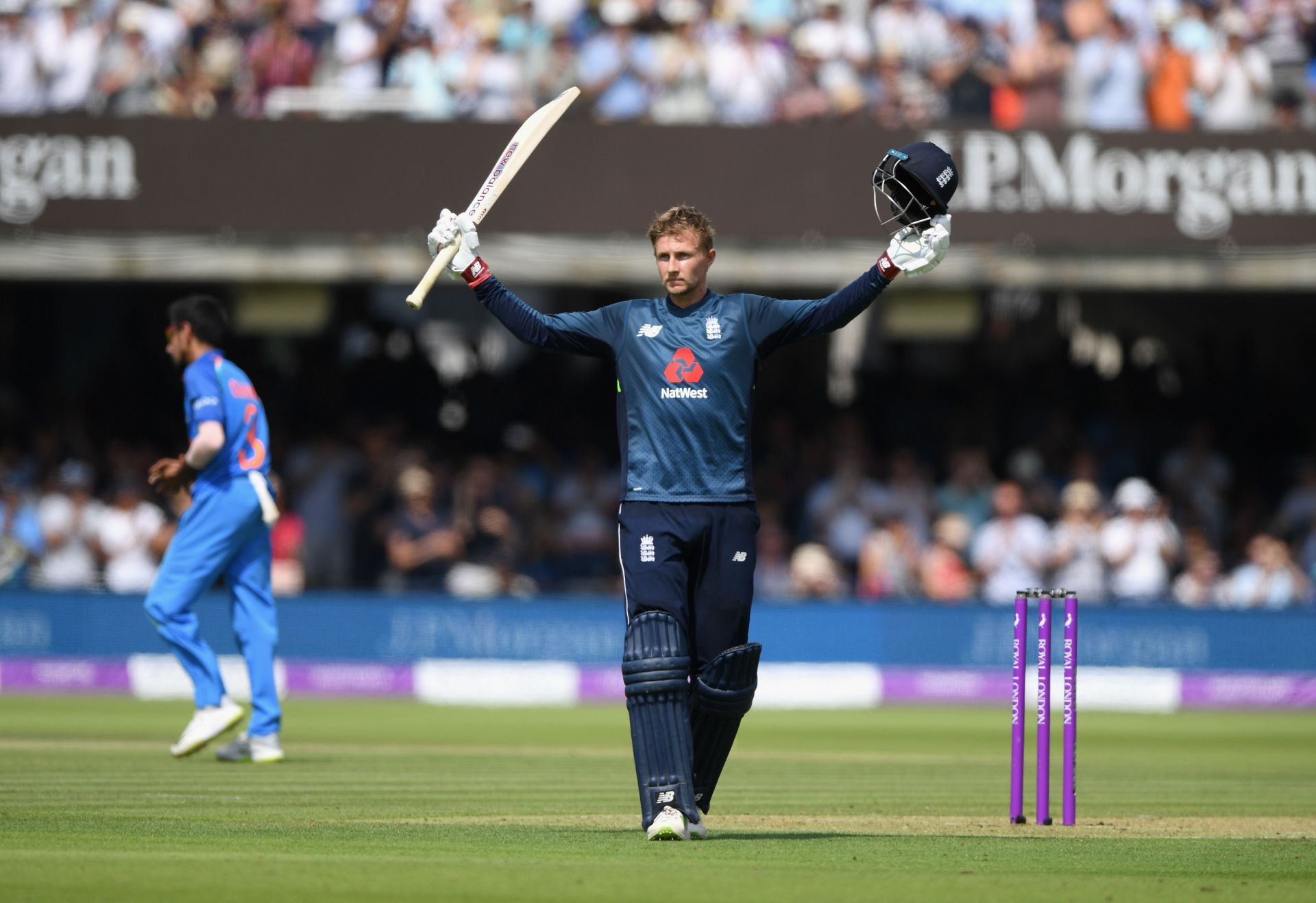 Joe Root after scoring 100 in the 2nd ODI in 2018: Royal London One-Day Series (Getty Images)