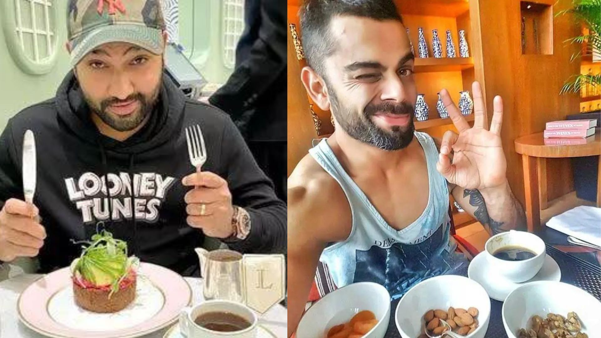 Rohit Sharma (L) and Virat Kohli are among many foodies in the Indian team. (P.C.:Twitter)
