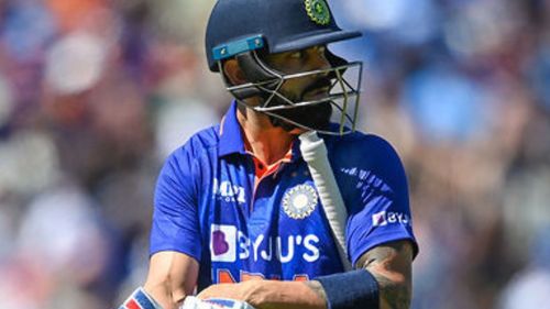 A disappointed Virat Kohli walks back to the pavilion during his sides win over England. (P.C.:Twitter)