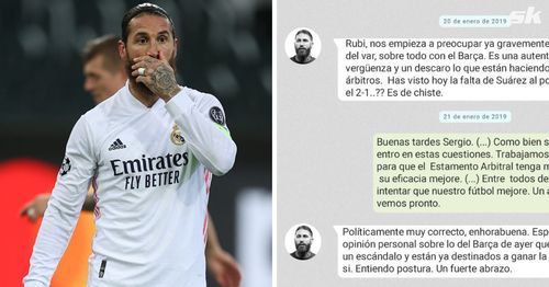 Ramos's leaked chats about VAR favoring Barcelona (Pic Courtesy: El Partidazo de COPE)