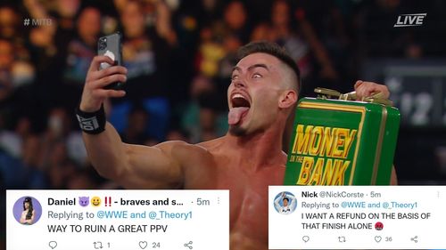 WWE fans aren't happy after Theory won the Money in the Bank ladder match!