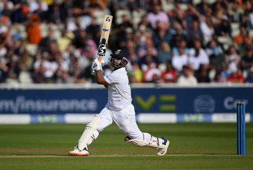 Rishabh Pant in action against England at Edgbaston.