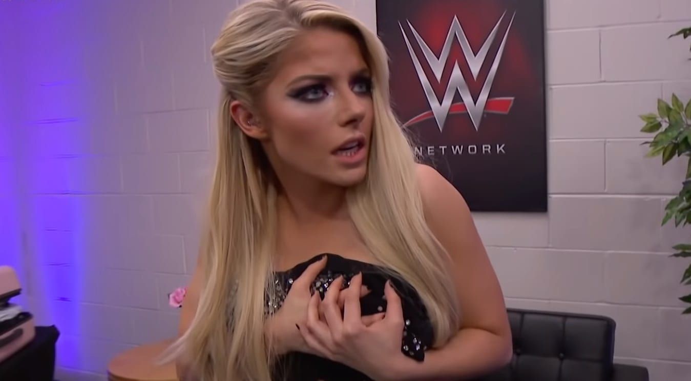 Alexa Bliss, during her famous Dressing Room scene