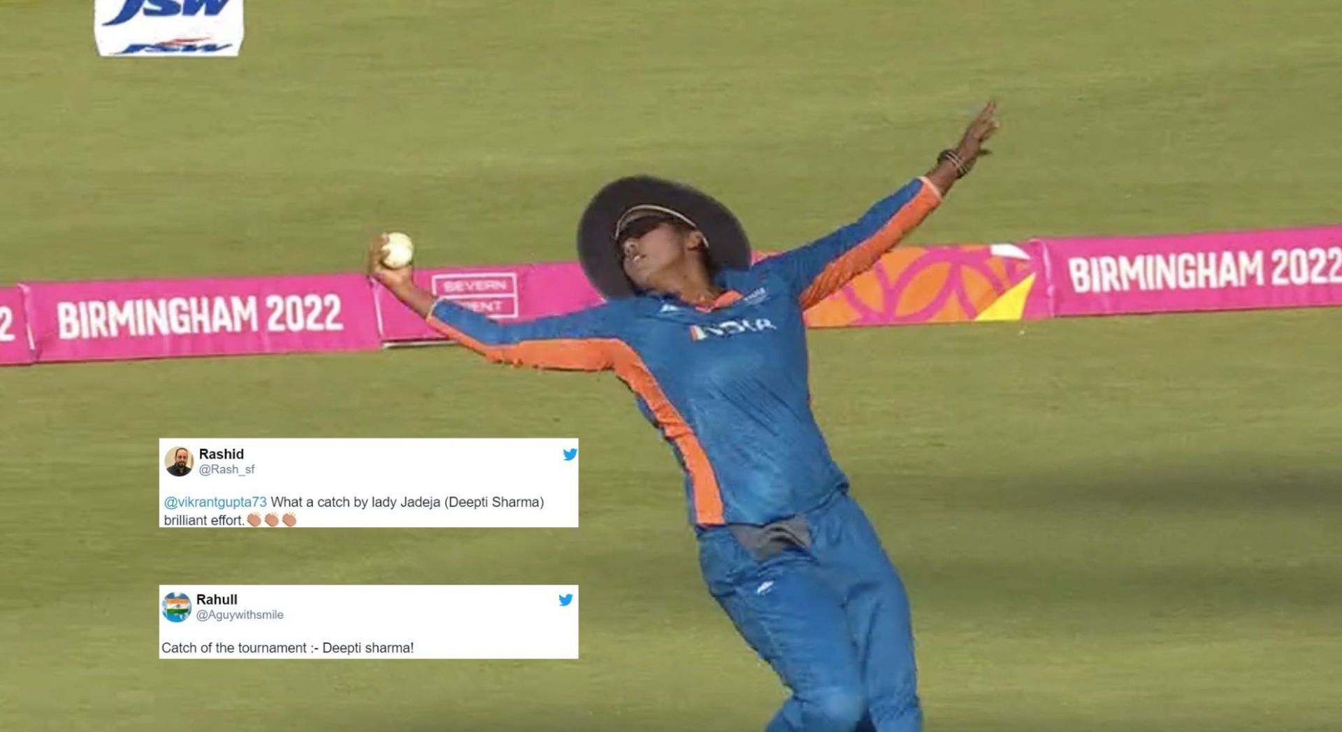 Deepti Sharma dived backwards to take the catch to perfection