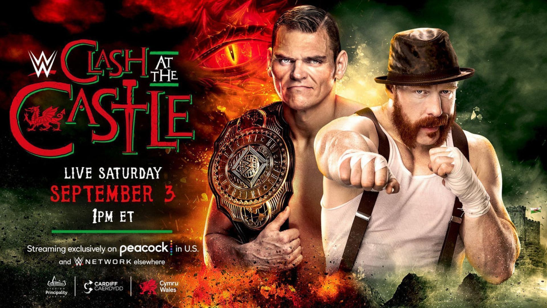 Clash at the Castle poster featuring Sheamus & Gunther