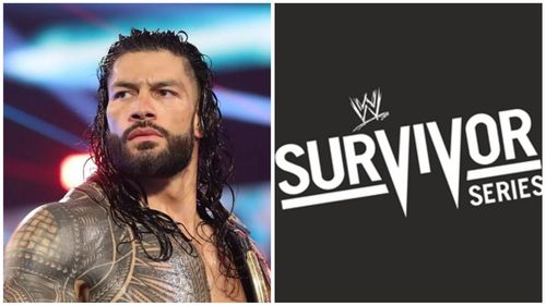 Roman Reigns (L); WWE Survivor Series logo (R)