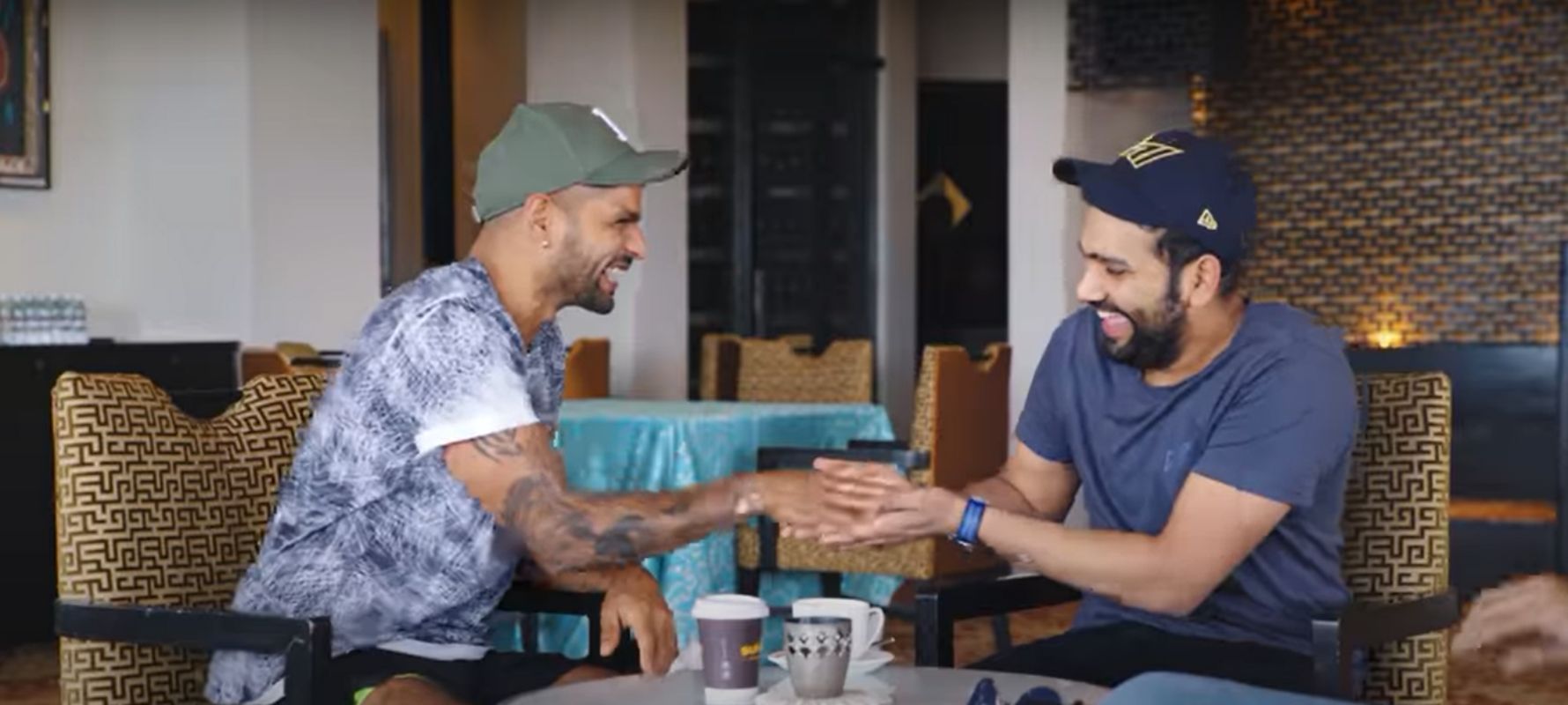 Shikhar Dhawan (left) and Rohit Sharma share a laugh. Pics: Oaktree Sports