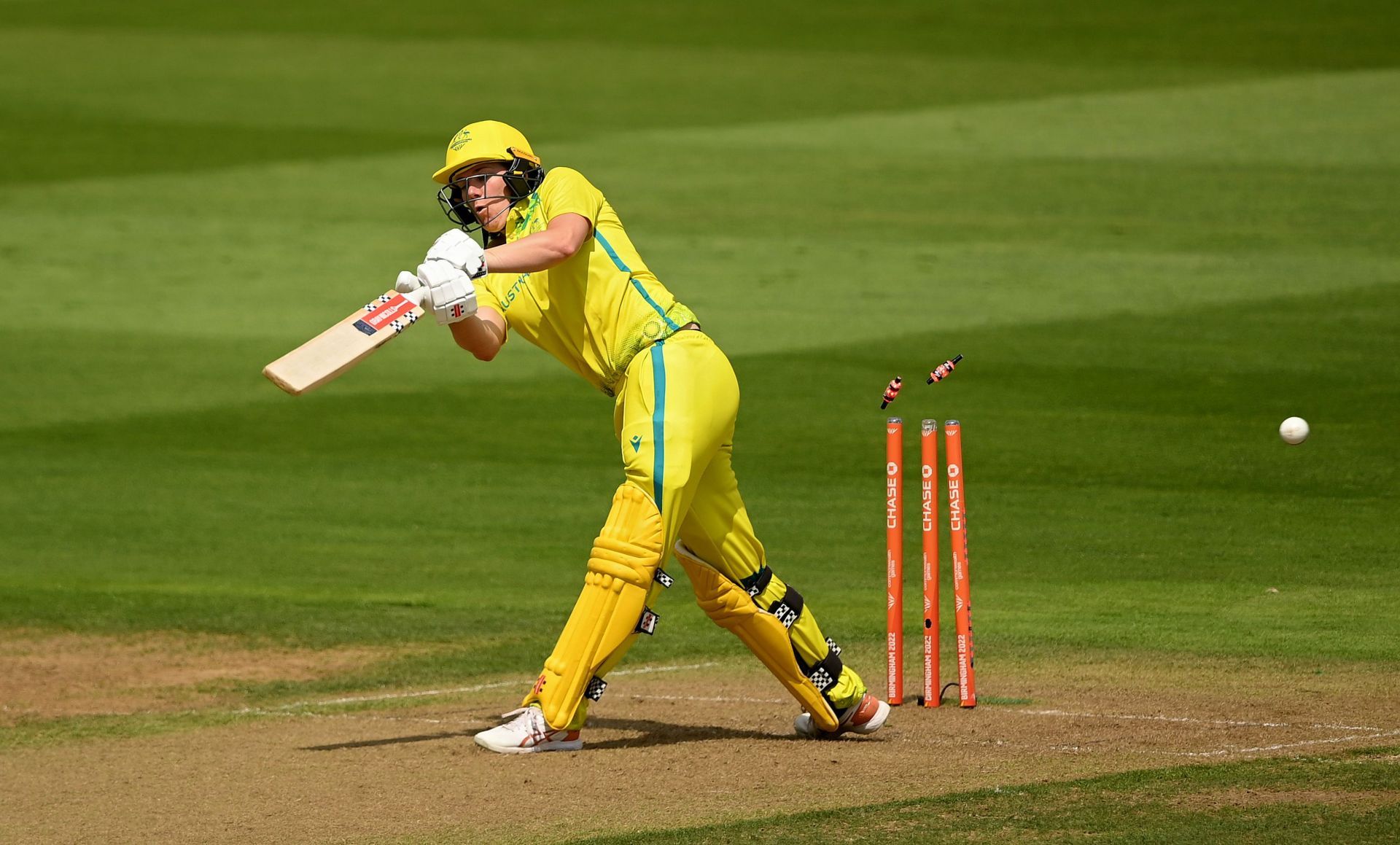 Tahlia McGrath's stumps were left in a mess after being dismissed during India's opening CWG fixture