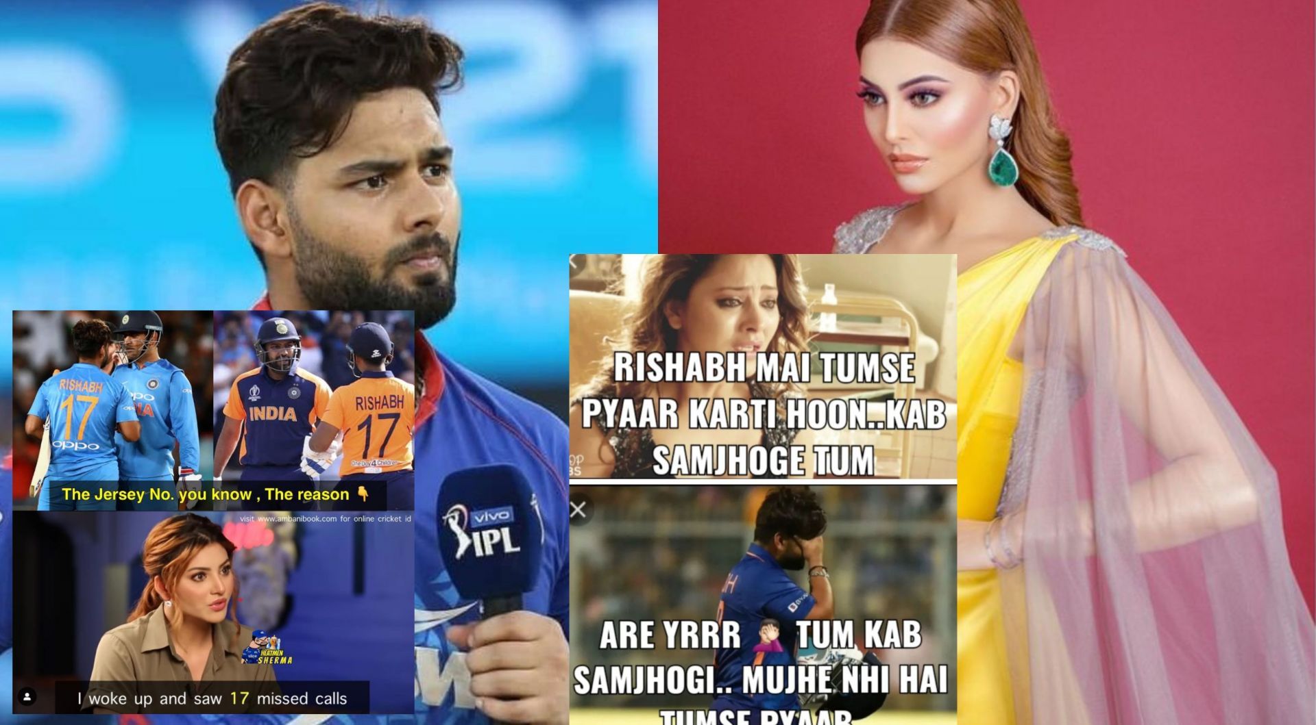 Rishabh Pant and Urvashi Rautela (Pic credits: Instagram)