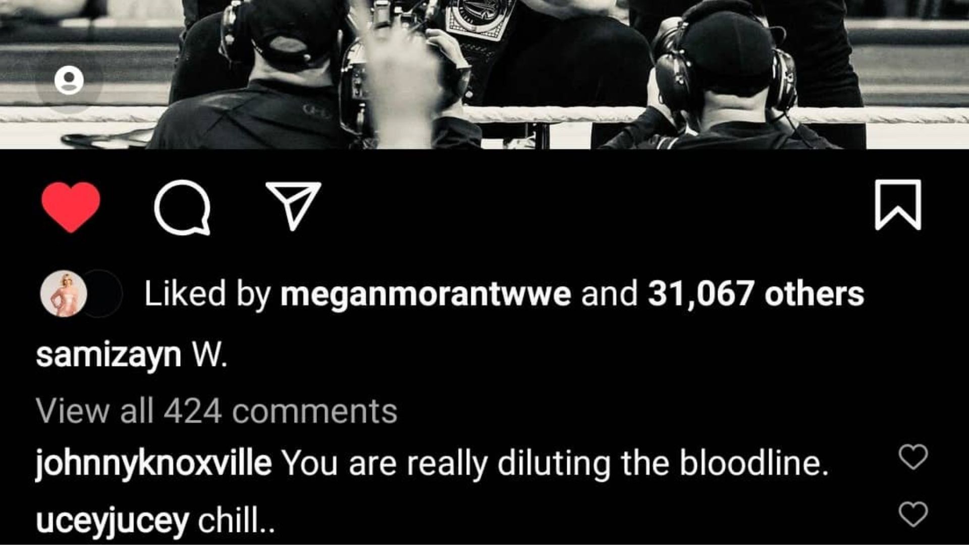 Check out a screengrab of Johnny Knoxville&#039;s comment under Sami Zayn&#039;s post.