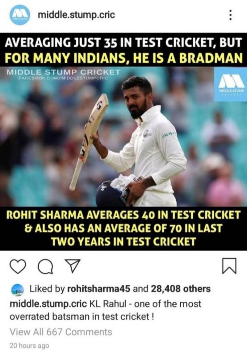 A screenshot of the tweet that Rohit liked.