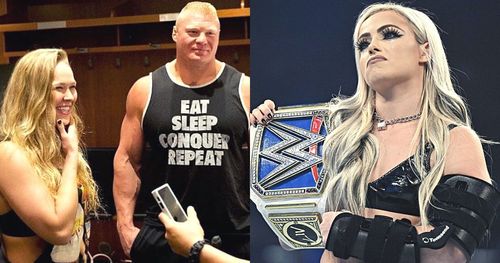 Ronda Rousey, Brock Lesnar, and Liv Morgan.