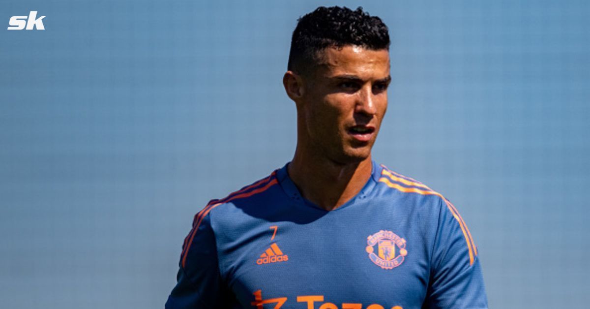 Cristiano Ronaldo seen leading a sprint race in Manchester United training
