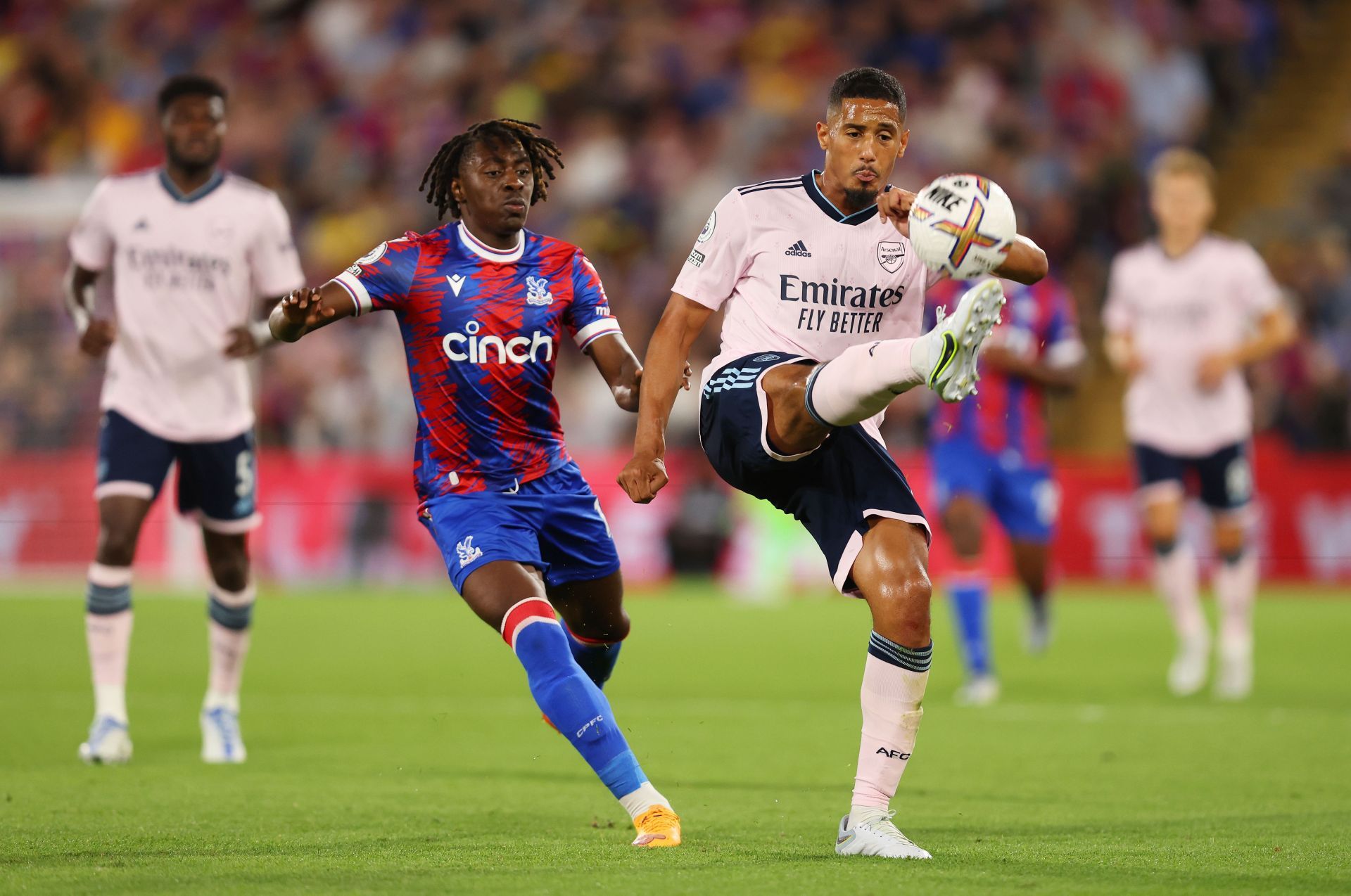 William Saliba (right) enjoyed a brilliant Gunners debut on Friday.