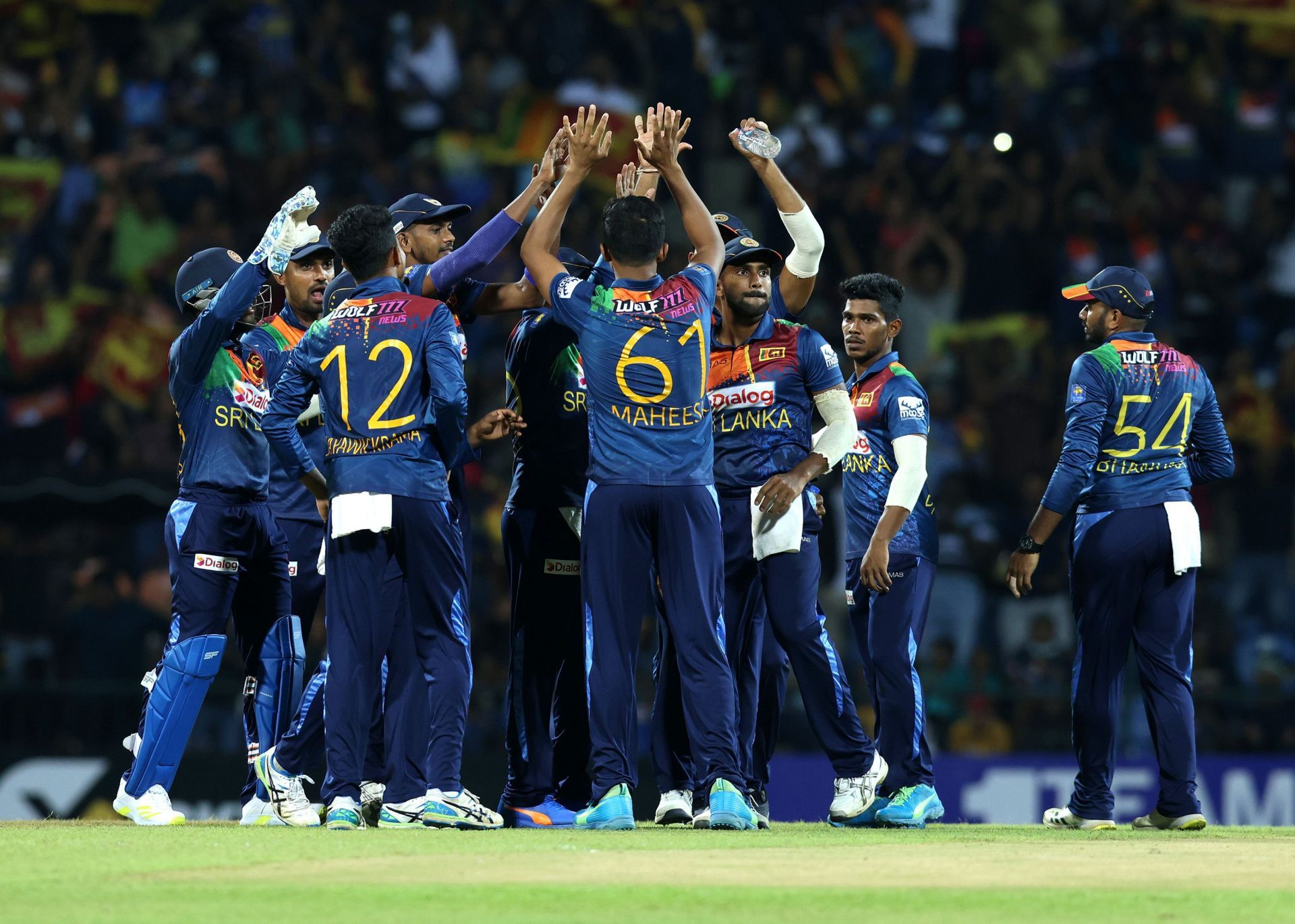 Sri Lankan team during the T20I series against Australia. Pic: Getty Images