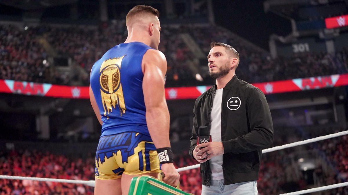 Johnny Gargano and Theory confront each other on RAW