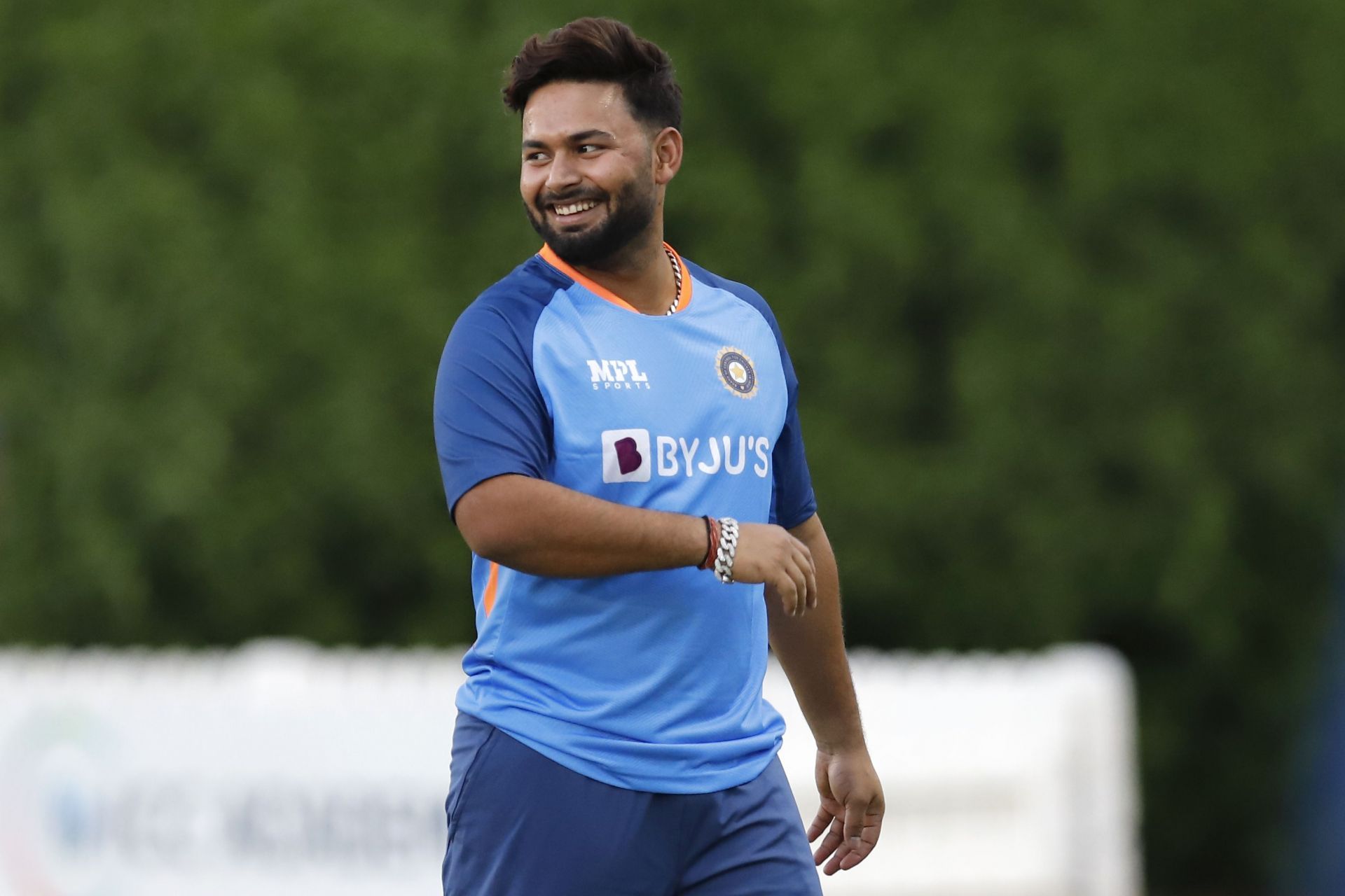 India's first-choice wicket-keeper Rishabh Pant enjoying his time during the practice session.