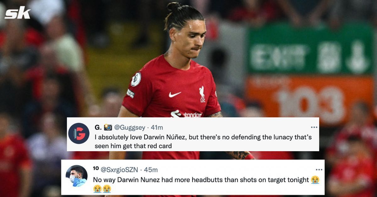 Liverpool fans in disbelief at Darwin Nunez&#039;s red card
