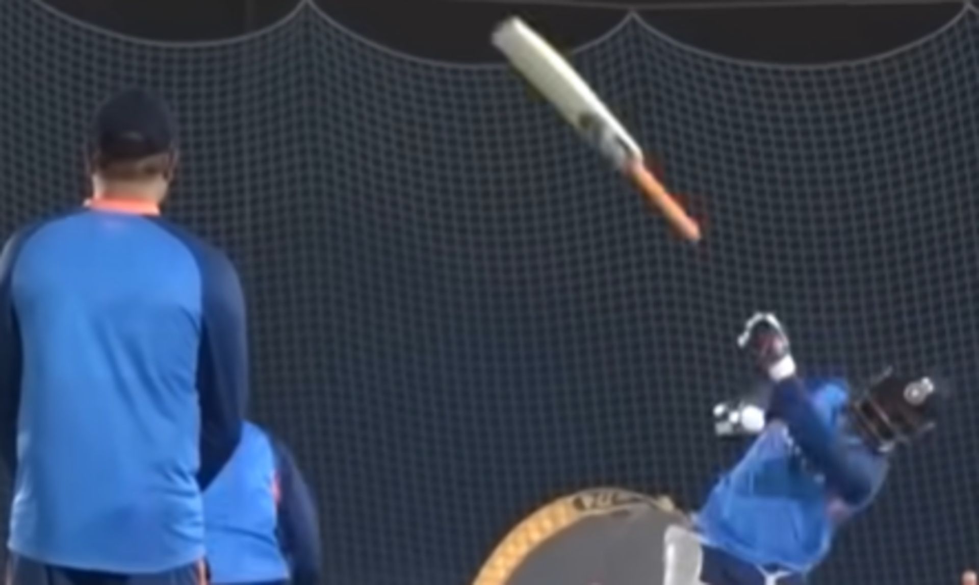 The bat flew over to the neighboring net with the help of Rishabh Pant&#039;s bat swing