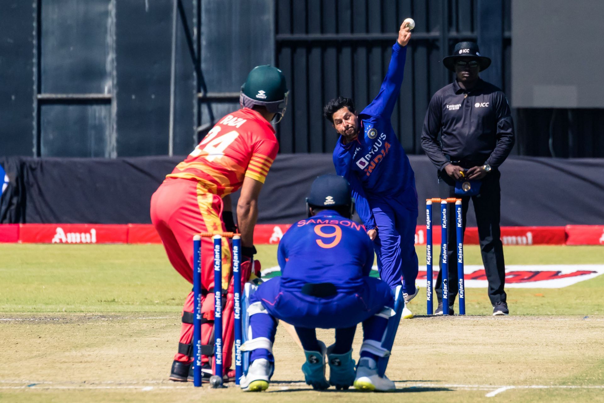 Kuldeep Yadav gave a decent account of himself in the ODI series against Zimbabwe [P/C: Twitter/ICC]