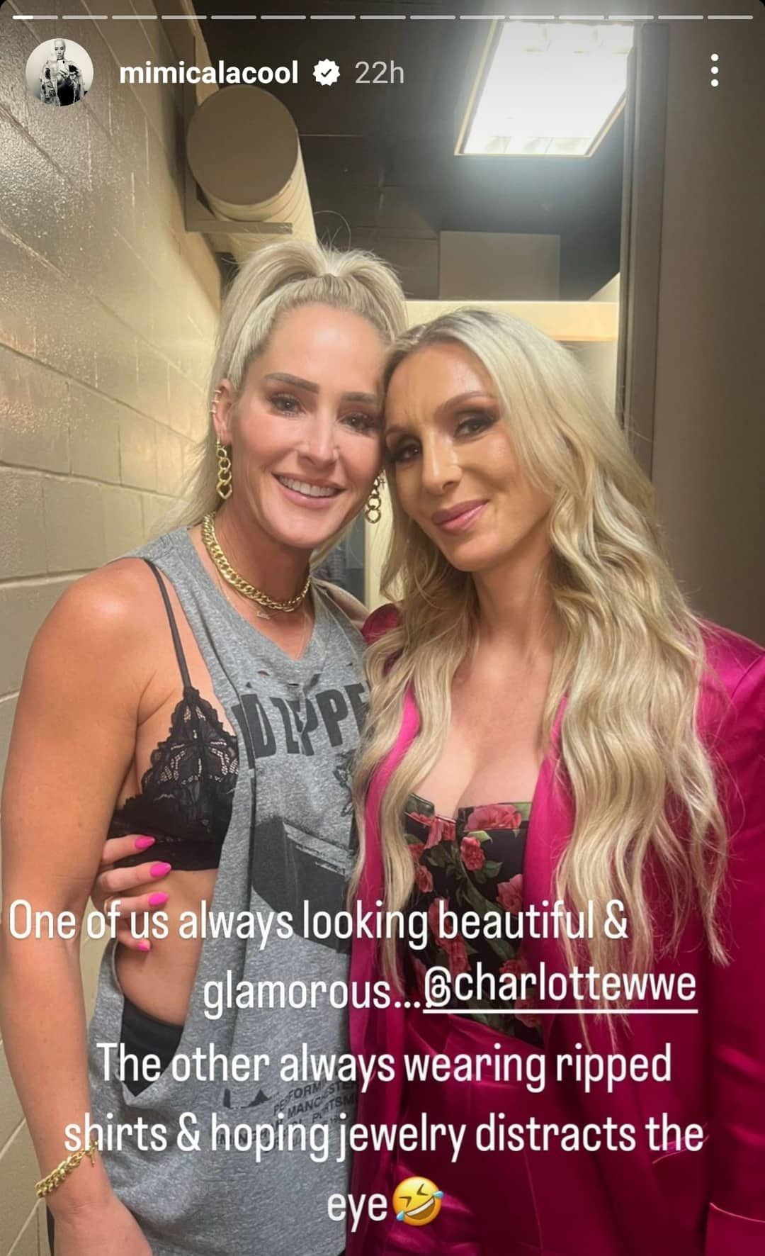 Charlotte and McCool seen backstage at Ric Flair's Last Match