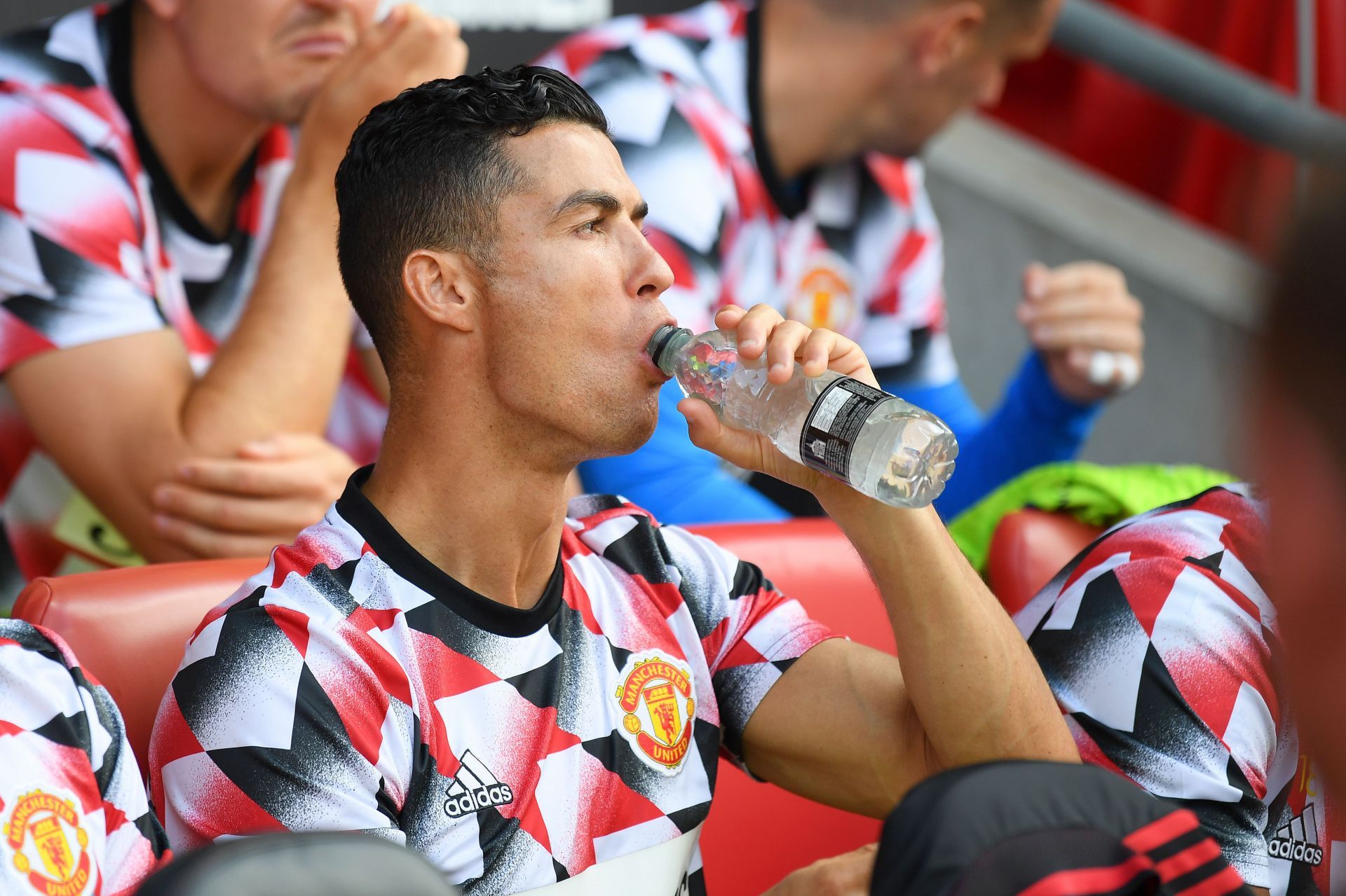 The Portuguese on the bench during Manchester United&#039;s clash with Southampton.