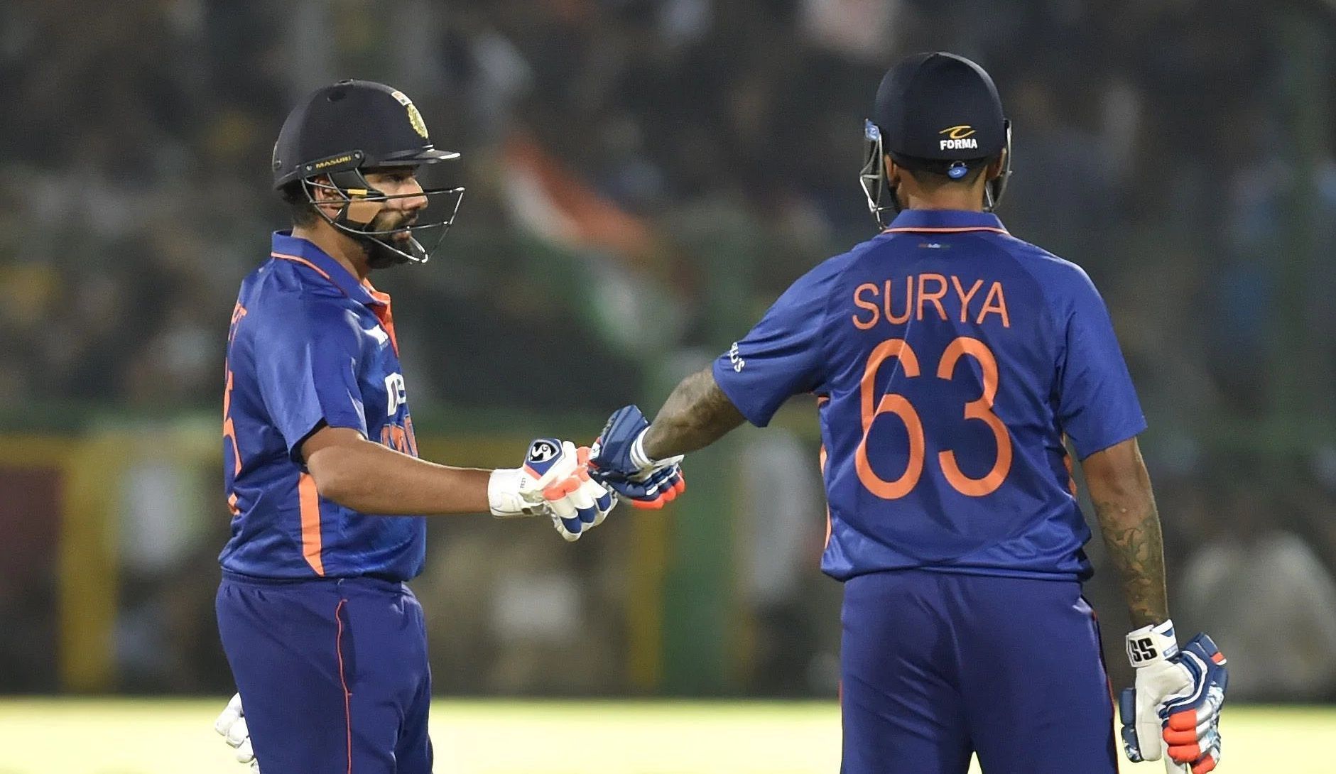 Rohit Sharma (left) and Suryakumar Yadav. Pic: Getty Images