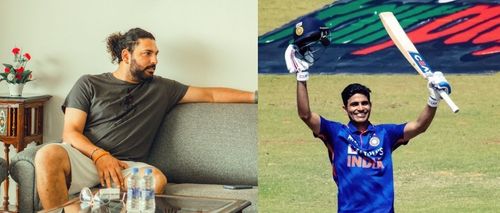 Yuvraj Singh (left) and Shubman Gill. Pics: Twitter